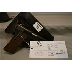 F.N. Browning Model 1922 .9 MM Browning Short cal 8 Shot Semi Auto Pistol w/ 114 mm bbl [ Nazi Marke