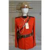 Image 1 : Red Serge RCMP Tunic w/ badges & buttons, Sam Browne holster, belt, etc. w/ light brown RCMP "John B