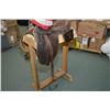 Image 2 : Lot of Two Items : Antique Colonial Pattern Leather Officer's Saddle ( Maybe British ) Unknown Maker
