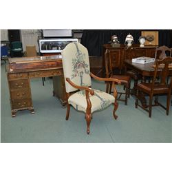 Needlepoint Uphostered Open Arm Parlour Chair