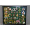 Image 1 : Large Framed Hanging Display : Collectable Badges & Flashes [ Park Warden, Alberta Goverment Service