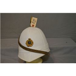 North West Mounted Police Badge & Brass Strap on Pith Helmet [ helmet and liner appear not be of tha