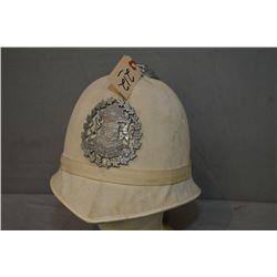 Pith Helmet w/ Large Badge 1882 Onward 1894 Police Force , and perforated holes spelling out RHA on 