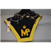 Image 1 : Lot : MP Navy & Gold Saddle Blanket - Ornate Infantry Mounted Officer's Horse Bit with gold toned in