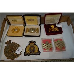 Tray Lot : Cased RCMP Reproduction Ltd Edition "Officer's Forage Cap Badge North West Mounted Police