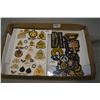 Image 1 : Tray Lot : Approx Fifteen RCMP Embroidered Badges - Approx Twenty Plus RCMP Badges, Three Buttons, V
