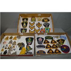 Lot of Three Trays : Approx 5 Lethbridge Police Badges Embroidered - Approx. 20 Lethbridge Police Ba