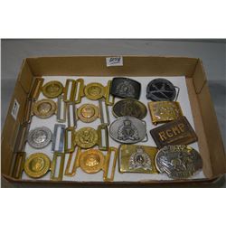 Tray Lot : Eight 2 Pce Belt Buckles [ Royal Canadian Corps of Signals, The Black Watch ( RHR of Cana