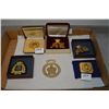 Image 1 : Tray Lot : Cased RCMP Ltd Edition Reproduction Officer's Forage Cap Badge North West Mounted Police 