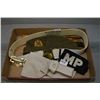 Image 1 : Tray Lot : Green Wool RCMP Wedge Cap w/ RCMP cap badge & Buttons [ National Hat Manf 1940 Size 7 - B