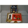 Image 1 : Lot of Two Items : Wooden Framed Display City of Calgary Police Display [ 5 Cap Badges, Can Police A