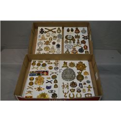 Lot of Two Trays: Over One Hundred Military & Police Collectors Badges : RCMP, NWMP, U.S. , R.C.C.S.