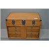 Image 1 : Portable Oak Display Case w/pull out felt lined drawers w/key