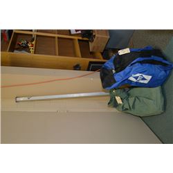 Lot : Two Bags w/contents of Modern Tee Pee & Metal center pole