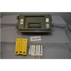 Green Plastic Container : Approx 100 Rnds .30 M1 Carbine - Approx 64 Rnds .223 Rem Ammo - Approx 20 