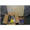 Image 1 : Lot of Three Boxes : Box w/ bundle of targets - Gun cleaning supplies - asstd gun books includ : Gun