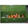 Image 1 : Green Metal Military Ammo Box [ Dated 1943 ] : w/ Approx 30 Boxes of Various Bullets ; 7 MM , .30 ca