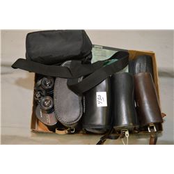 Tray Lot : Approx Five Sets of Binoculars includ : Bushnell Range Master 7 x 35 - Orient ( Tokyo Mad