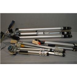 Lot : One Large & Three Small Metal Folding Tripods [ Professional - West Germany - Silk Gazelle 95S
