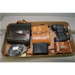 Tray Lot : SIx Sets of Binoculars ( 4 w/cases ) : Mirador 7 x 35 - Tento 7 x 35 Made USSR - Perfex 6