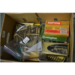 Box Lot : Loose Brass [ .300 Wthby Mag & other calibres ] - Box .220 Swift Primed Brass - 7 Rnds .30