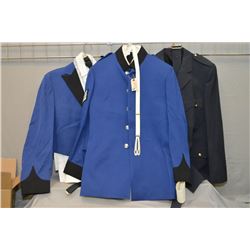 Lot of Three Blue Dress Jackets w/ pants [ Police Force on buttons c/w 2 shirts ]
