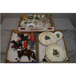 Lot of Three Tray Lots : RCMP Collectibles : Ltd Edition Plates - Vintage Flip Desk Calendar & Paper