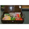 Image 1 : Large Brown Metal Military Ammo Box - full of various brass ONLY, some loose, some in containers
