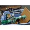 Image 1 : Lg Blue Tub Lot : RCBS Press on board - w/ case trimmer - RCBS Uniflow Powder Measure on board - RCB