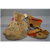 Image 1 : Lot : Two Pairs of Native Moccasins w/ hand beaded decoration