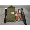 Image 1 : Green Canvas Case : Bushnell Scope Chief VI 3 x 9 Power - Buck Model 105V Hunting Knife w/sheath - C