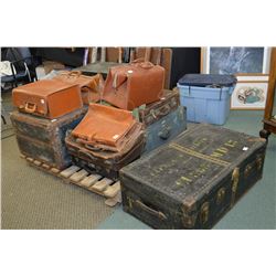 Pallet Lot : Lg Black Ant Trunk Stencilled Capt. Glen D Turner, Calgary Highlanders CU 508 MD 15 - L