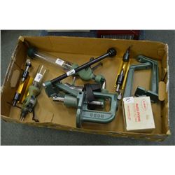 Box Lot : Redding Powder Measure - Two RCBS Powder Measure Stands - Two Forrester Case Trimmers - Le