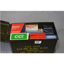 Small Green Metal Military Ammo Box : Full of Various Primers