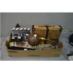 Box Lot : Wool Wall Hanging w/rod "Hunting Scene" - Small Portable Safe Chubs & Sons Ltd. St.James L
