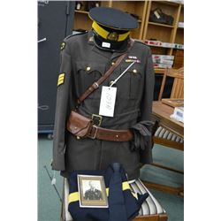 WWII RCMP uniform worn by Sgt. Muir Canadian Provost Corps, complete with King Crown badges plus pan