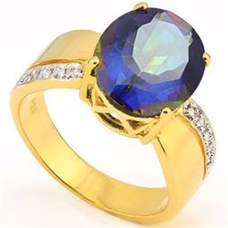 Natural Ocean Mystic & Diamond Ring 4.75 carats