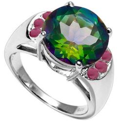 Natural Ruby & Green Mystic 6.11 carats Ring