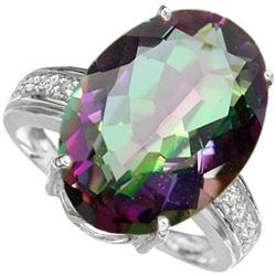 Natural Mystic Gem & Diamond 11.85 cts Ring