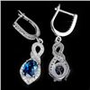 Image 2 : Natural London Blue Topaz Earrings
