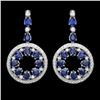 Image 1 : 14k Gold 16ct Sapphire 3.50ct Diamond Earrings