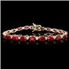 Image 1 : 14k Gold 16.00ct Ruby 0.55ct Diamond Bracelet