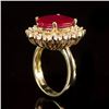 Image 3 : 14k Gold 7.27ct Ruby 1.70ct Diamond Ring