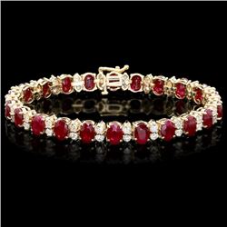 14k Gold 24.50ct Ruby 3.80ct Diamond Bracelet