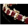 Image 2 : 14k Gold 24.50ct Ruby 3.80ct Diamond Bracelet