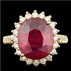 14k Yellow Gold 6.00ct Ruby 0.85ct Diamond Ring
