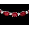 Image 2 : 14k Gold 41.00ct Ruby 2.00ct Diamond Necklace