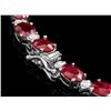 Image 3 : 14k Gold 41.00ct Ruby 2.00ct Diamond Necklace