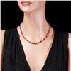 Image 4 : 14k Gold 41.00ct Ruby 2.00ct Diamond Necklace