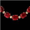 Image 3 : 14k Gold 112.00ct Ruby 1.80ct Diamond Necklace
